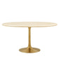 Modway Lippa 60” Oval Artificial Travertine Dining Table FredCo