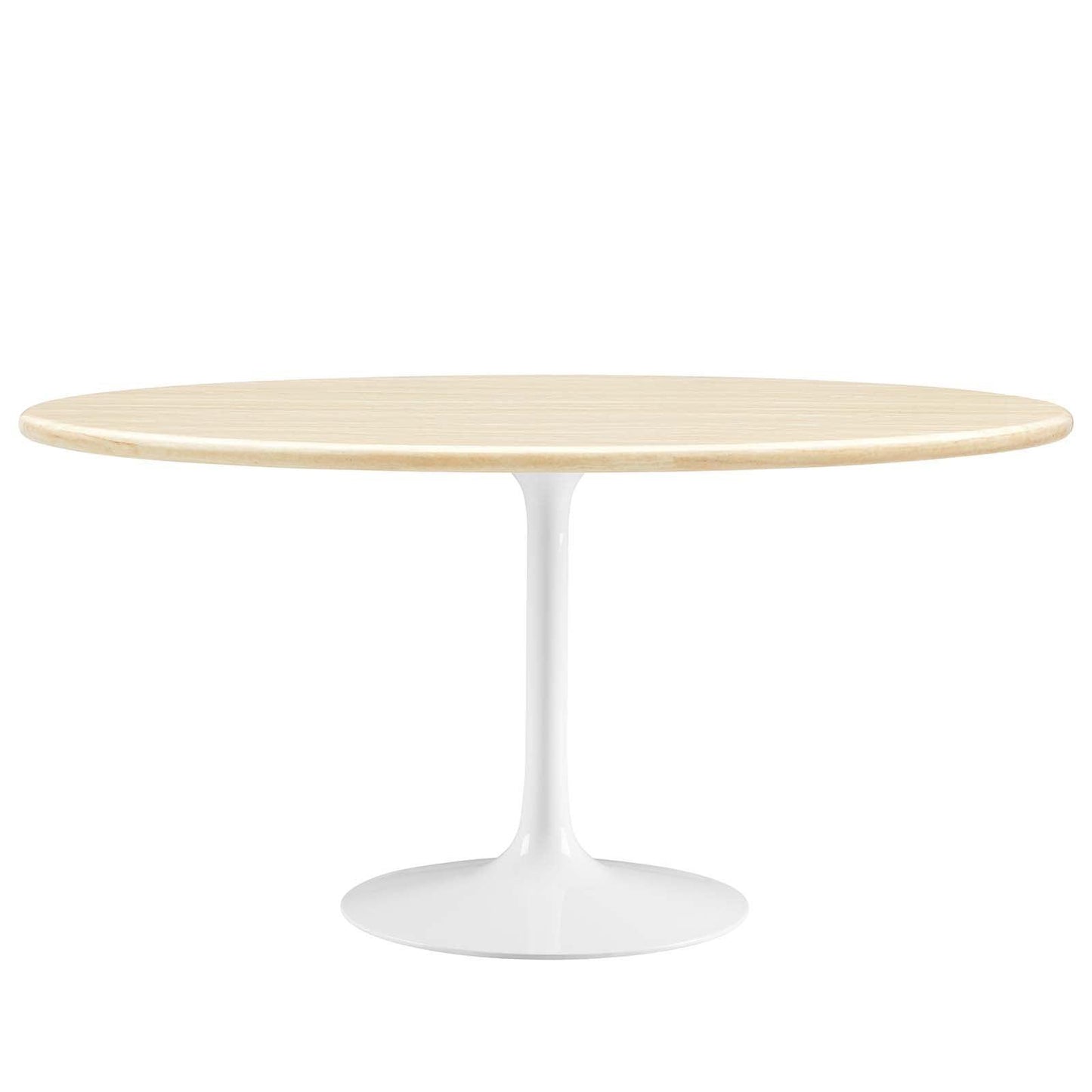 Modway Lippa 60” Oval Artificial Travertine Dining Table FredCo