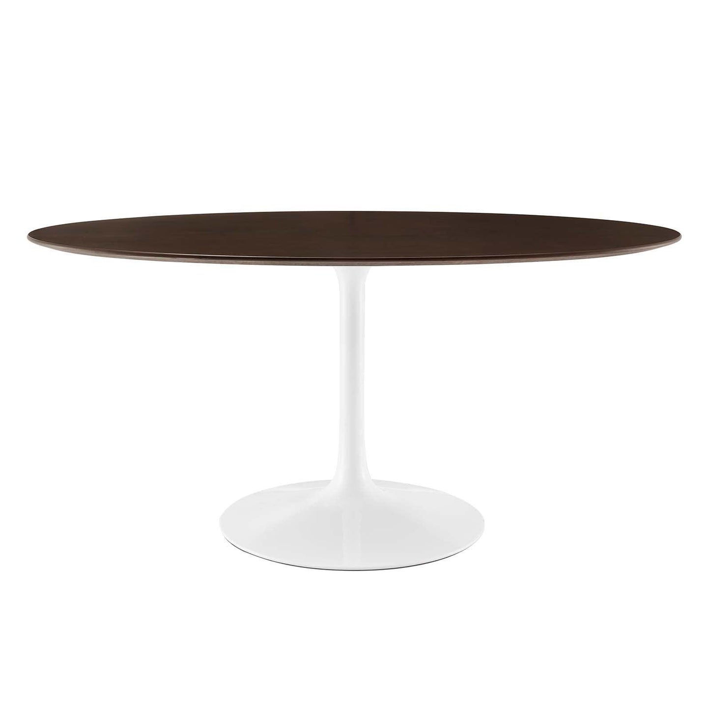 Modway Lippa 60" Oval Cherry Walnut Wood Grain Dining Table FredCo