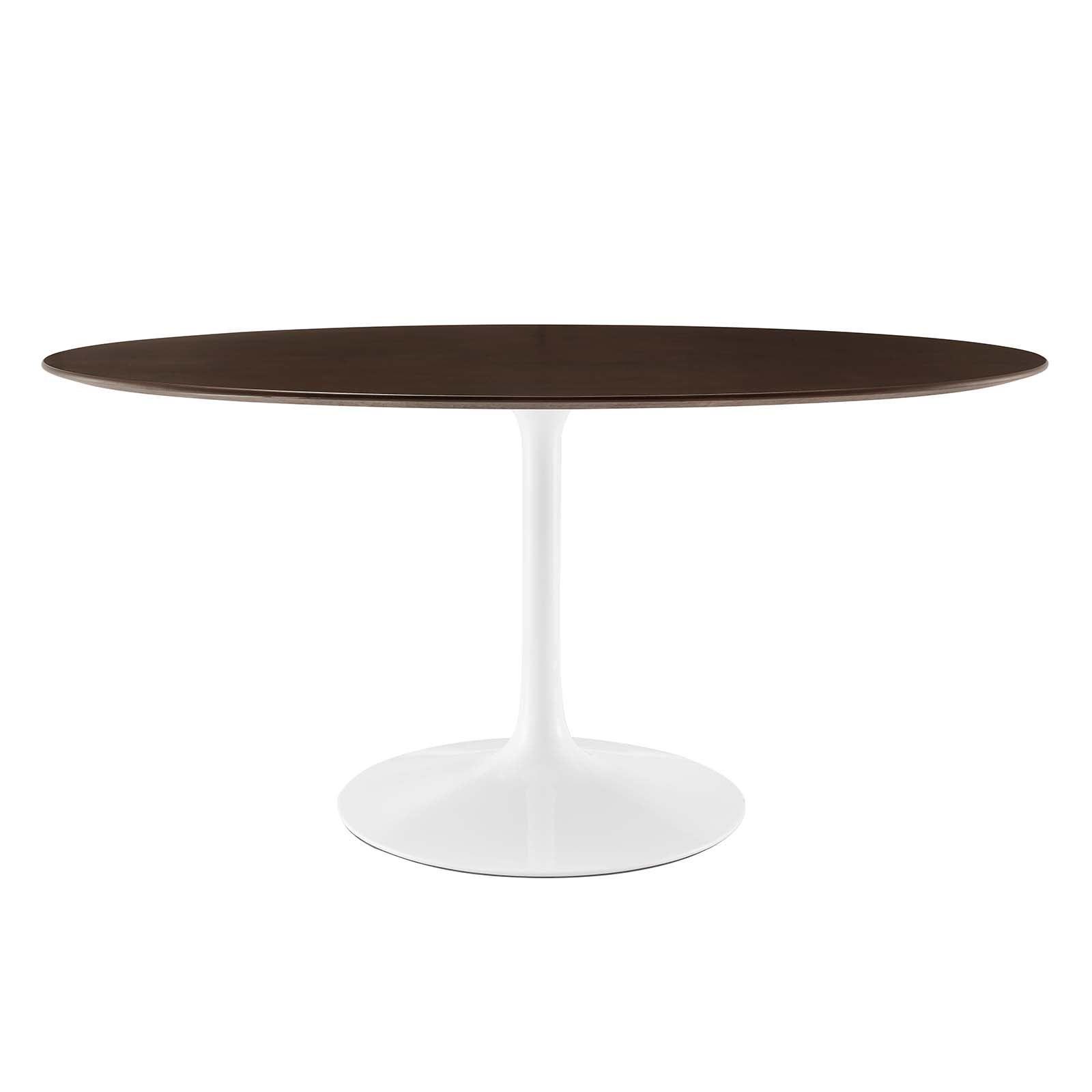 Modway Lippa 60" Oval Cherry Walnut Wood Grain Dining Table FredCo