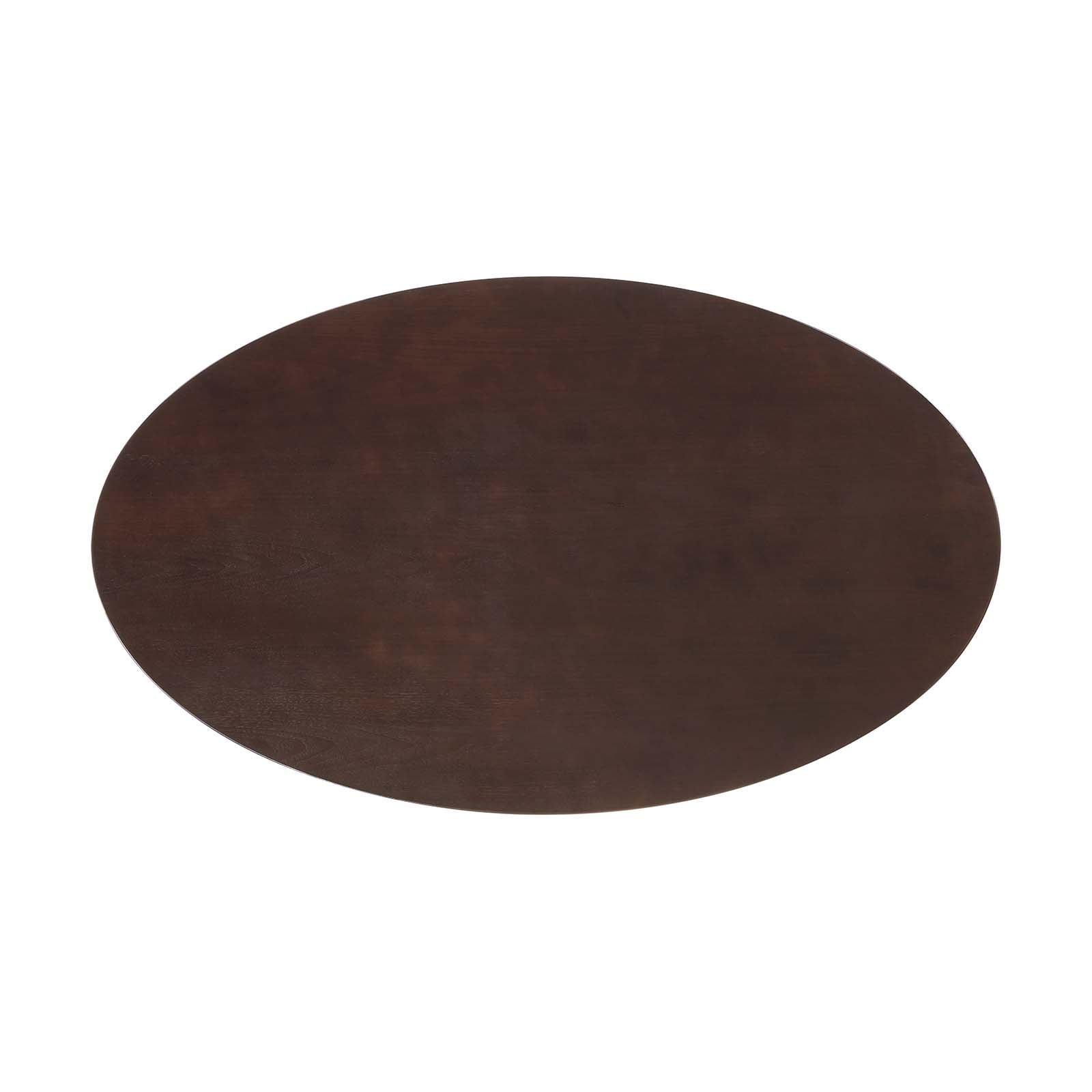 Modway Lippa 60" Oval Cherry Walnut Wood Grain Dining Table FredCo
