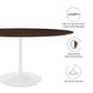 Modway Lippa 60" Oval Cherry Walnut Wood Grain Dining Table FredCo