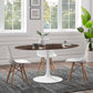 Modway Lippa 60" Oval Cherry Walnut Wood Grain Dining Table FredCo