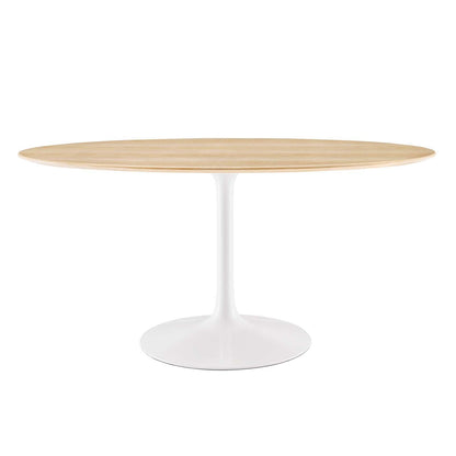 Modway Lippa 60" Oval Natural Wood Grain Dining Table FredCo