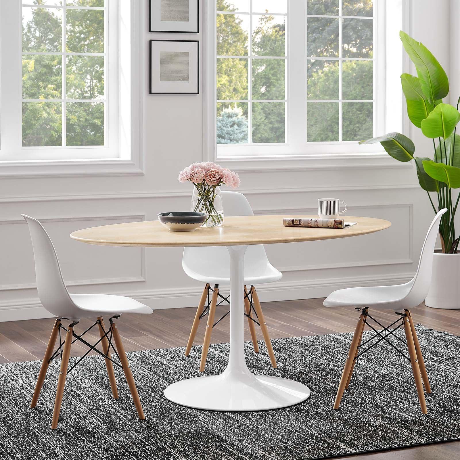 Modway Lippa 60" Oval Natural Wood Grain Dining Table FredCo