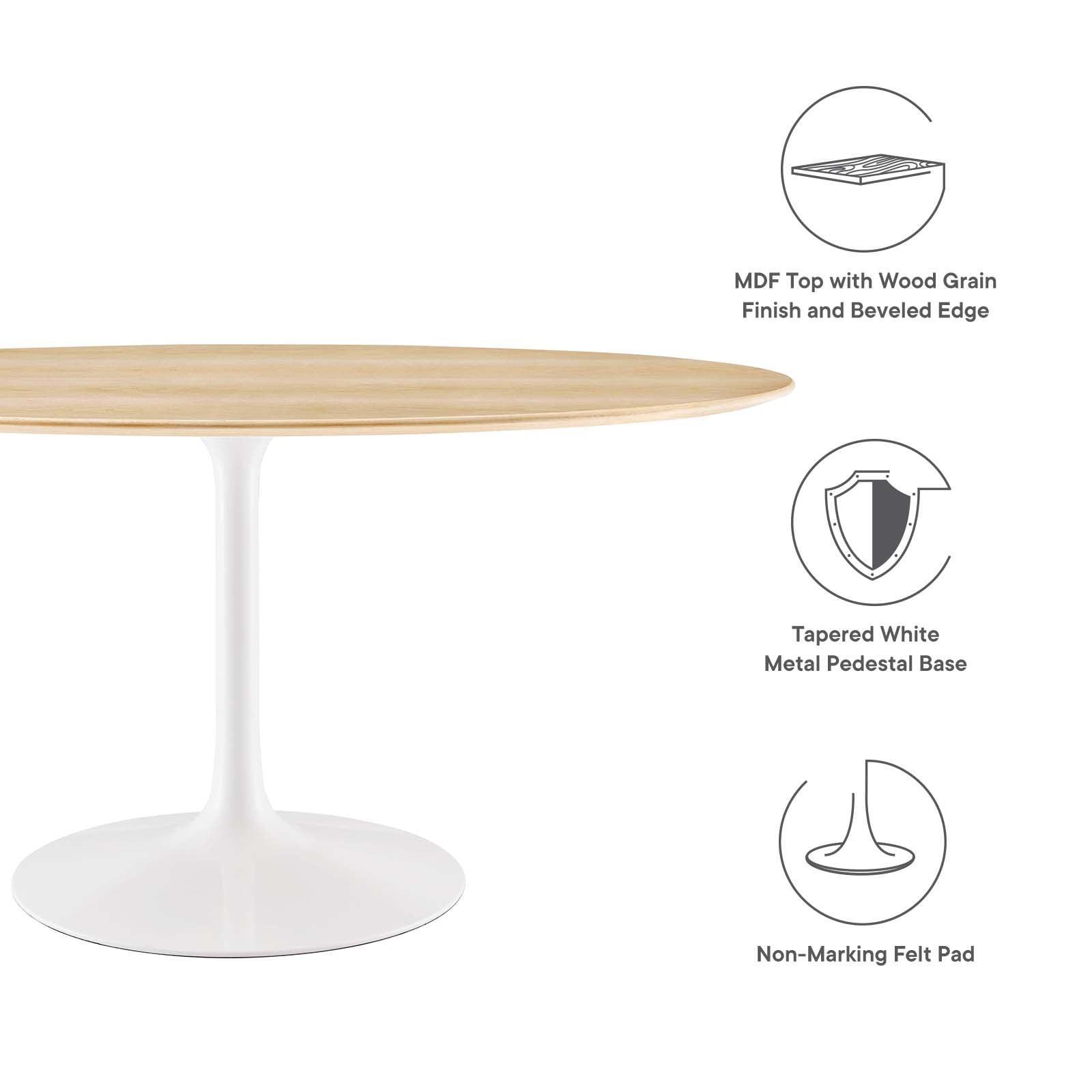 Modway Lippa 60" Oval Natural Wood Grain Dining Table FredCo