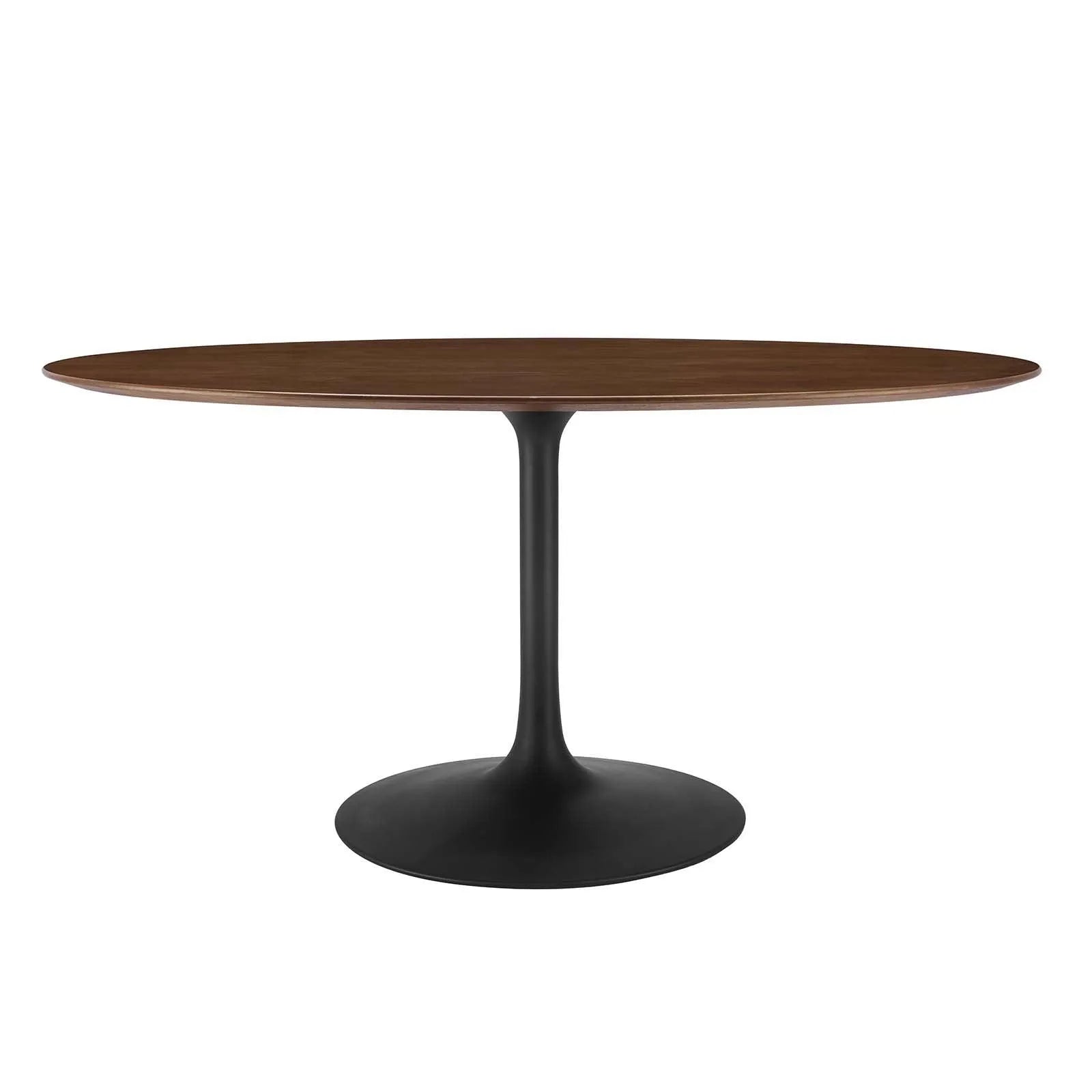 Modway Lippa 60" Oval Walnut Wood Grain Dining Table FredCo