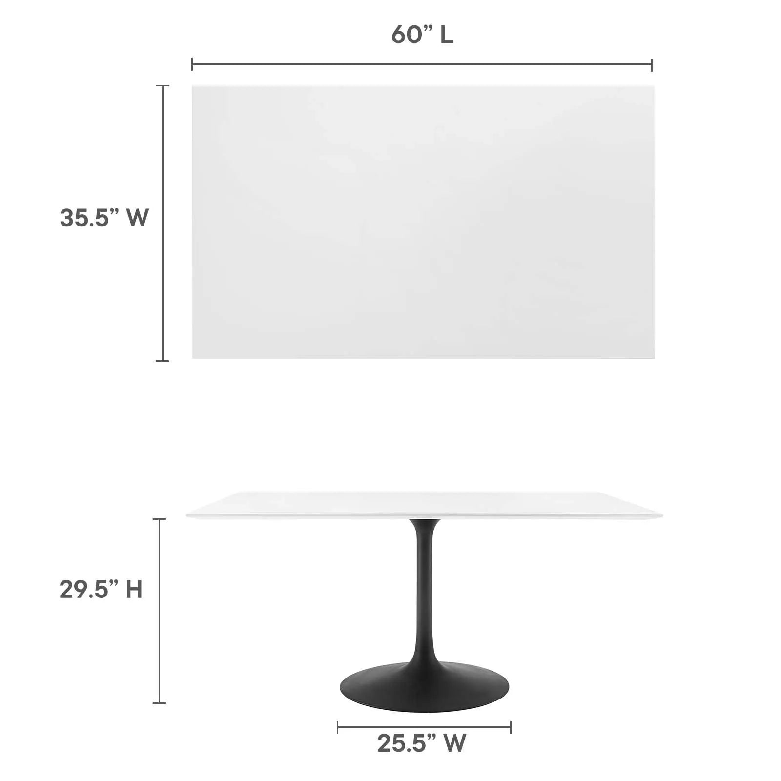 Modway Lippa 60" Rectangle Dining Table FredCo