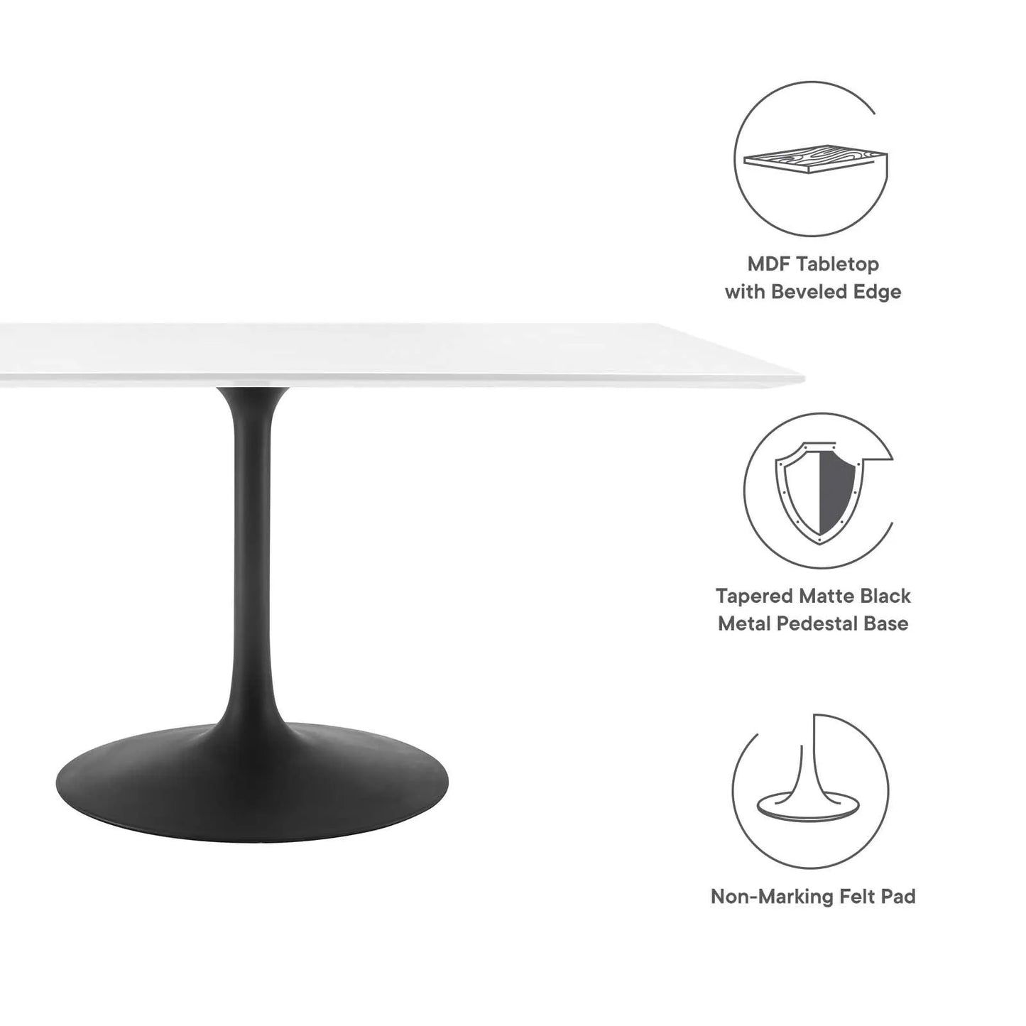 Modway Lippa 60" Rectangle Dining Table FredCo