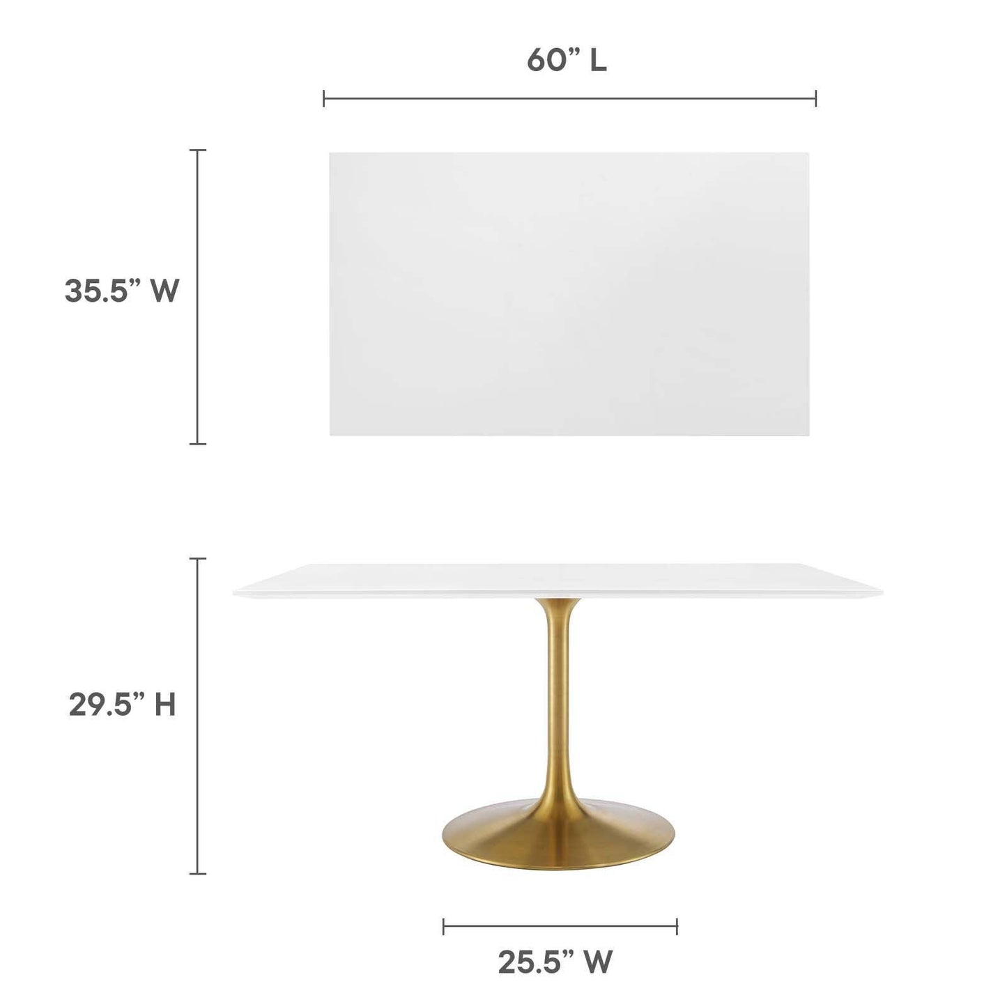 Modway Lippa 60" Rectangular Wood Dining Table FredCo