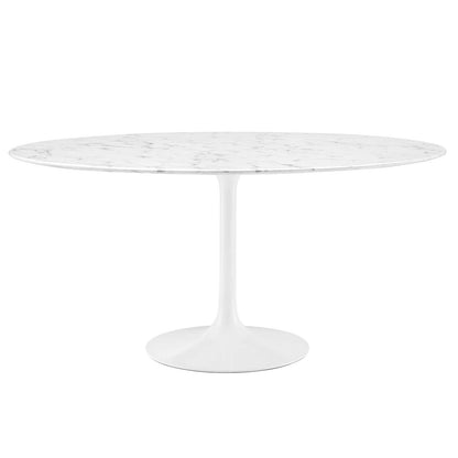 Modway Lippa 60" Round Artificial Marble Dining Table FredCo