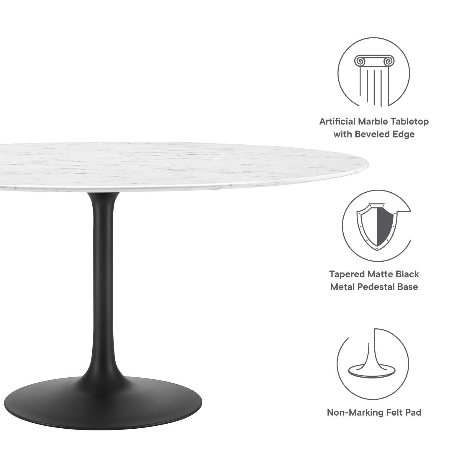 Modway Lippa 60" Round Artificial Marble Dining Table, EEI-3529 FredCo