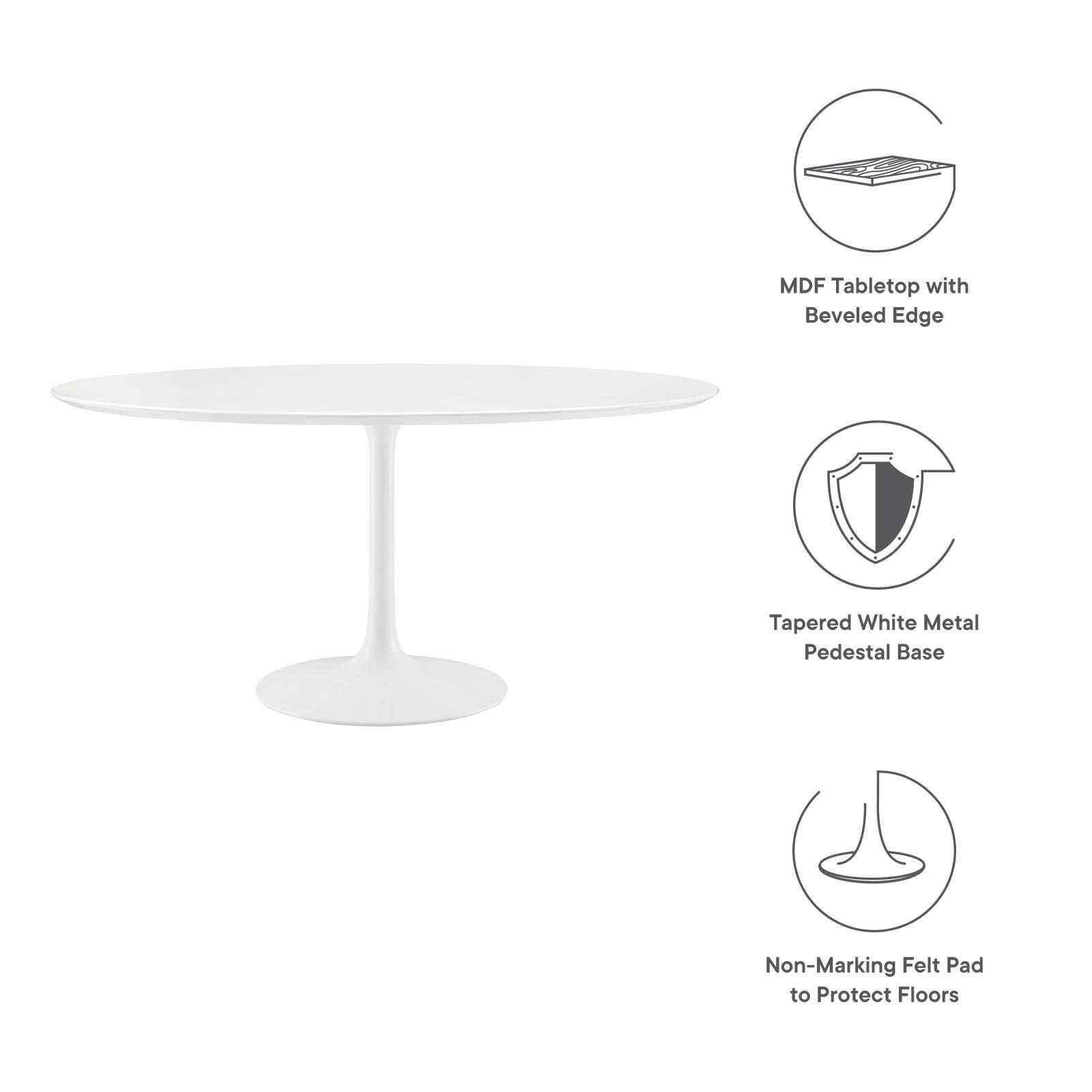Modway Lippa 60" Round Wood Top Dining Table FredCo