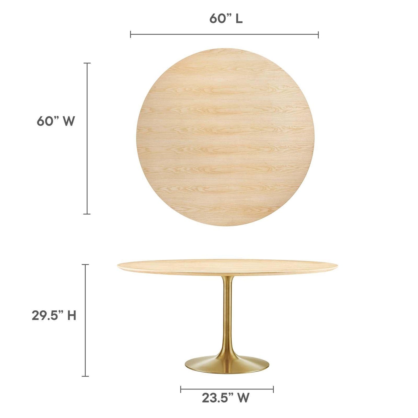 Modway Lippa 60" Wood Dining Table FredCo