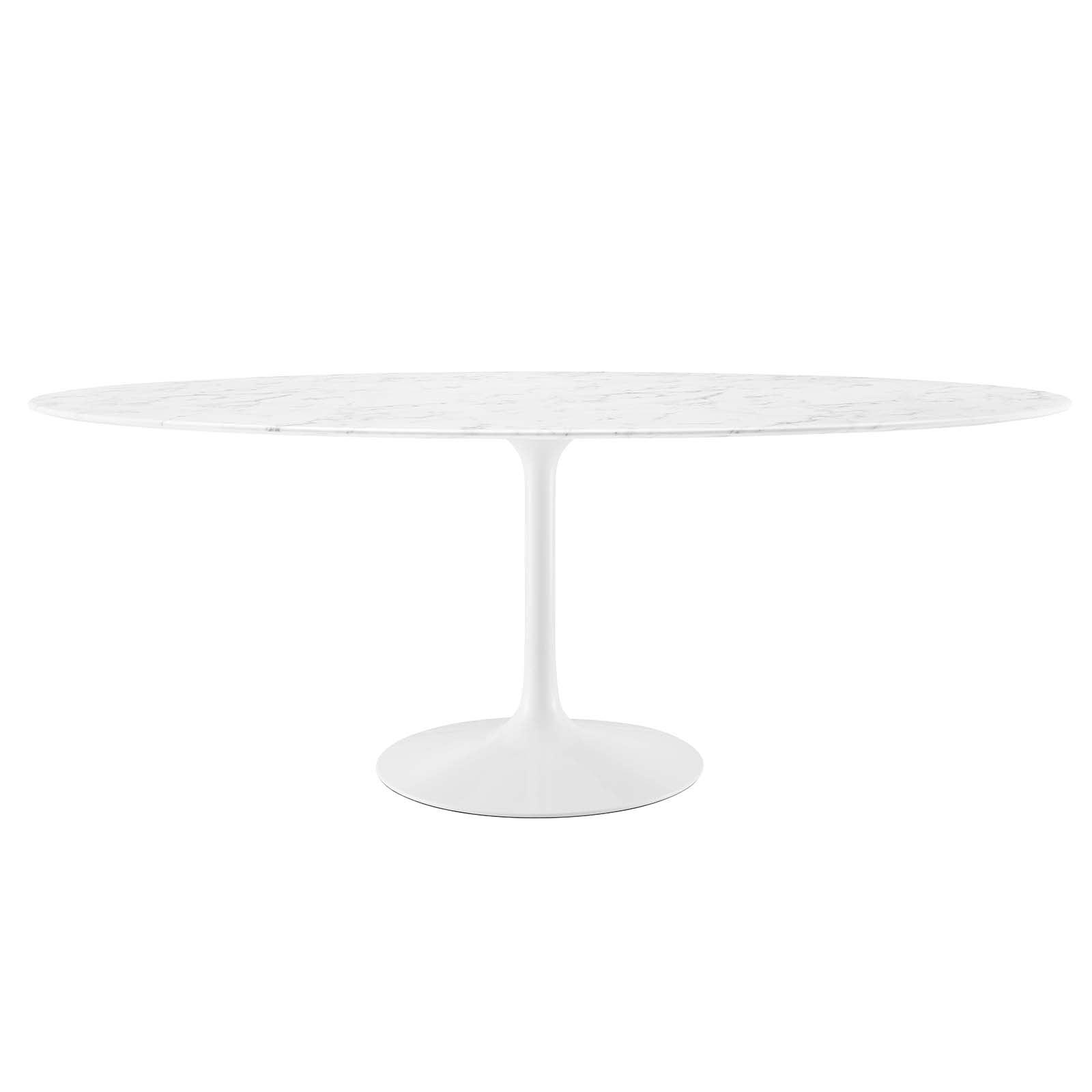 Modway Lippa 78" Oval Artificial Marble Dining Table FredCo