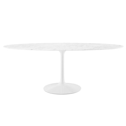 Modway Lippa 78" Oval Artificial Marble Dining Table FredCo