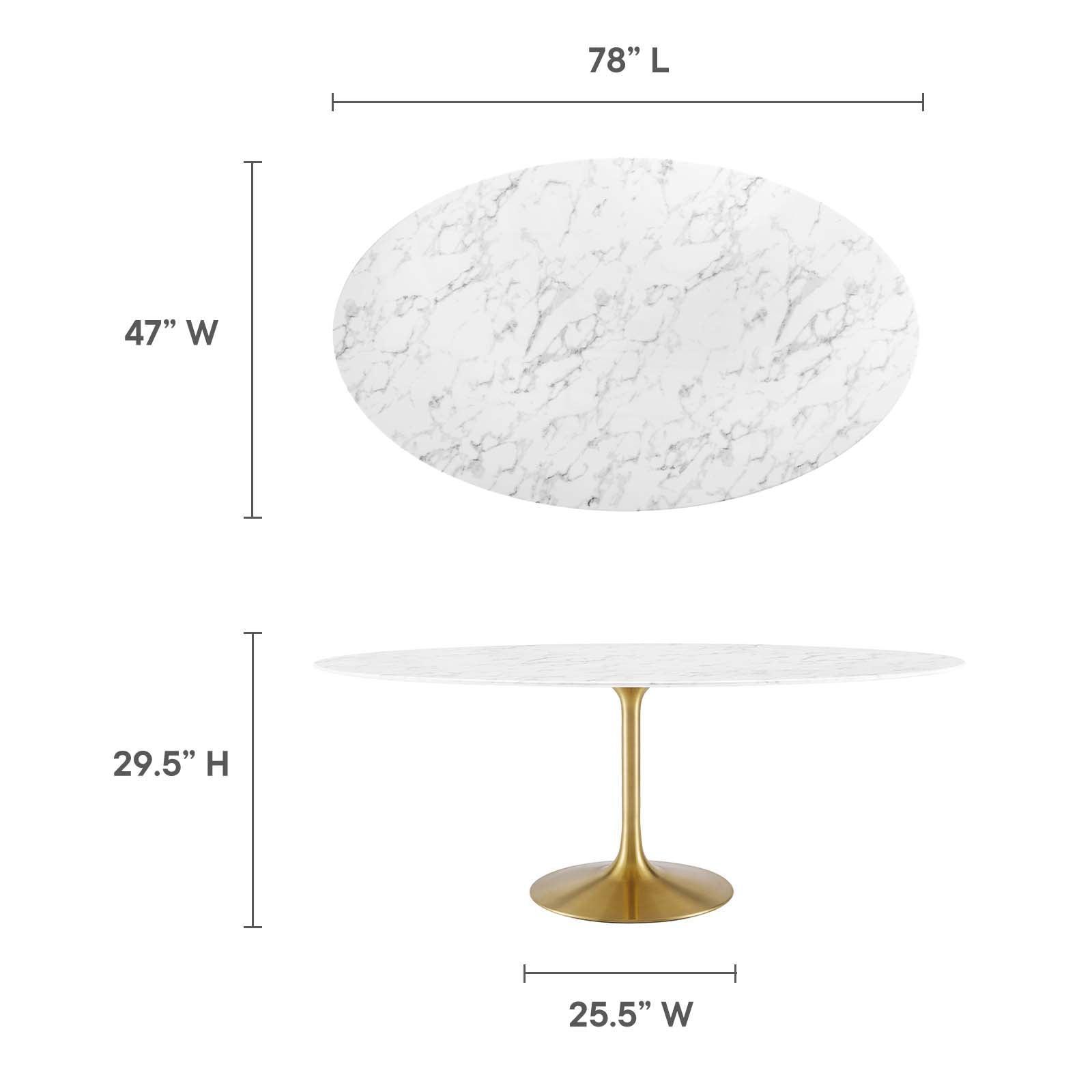 Modway Lippa 78" Oval Artificial Marble Dining Table, EEI-3257 FredCo