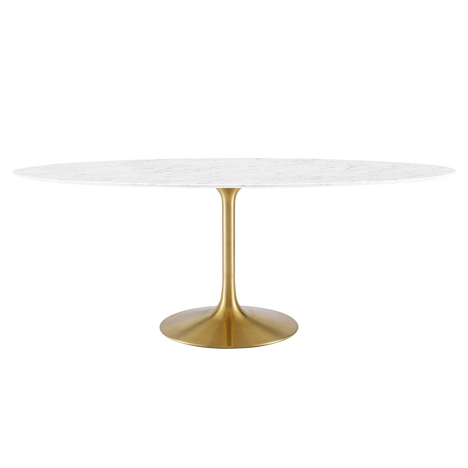 Modway Lippa 78" Oval Artificial Marble Dining Table, EEI-3257 FredCo