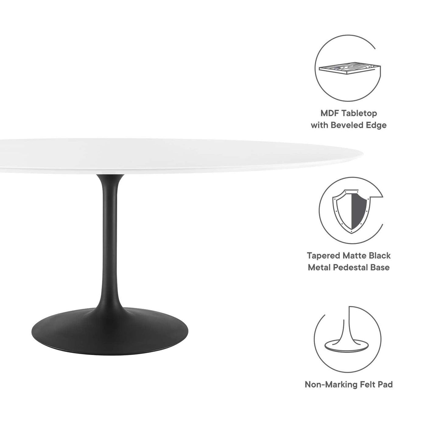 Modway Lippa 78" Oval Dining Table FredCo