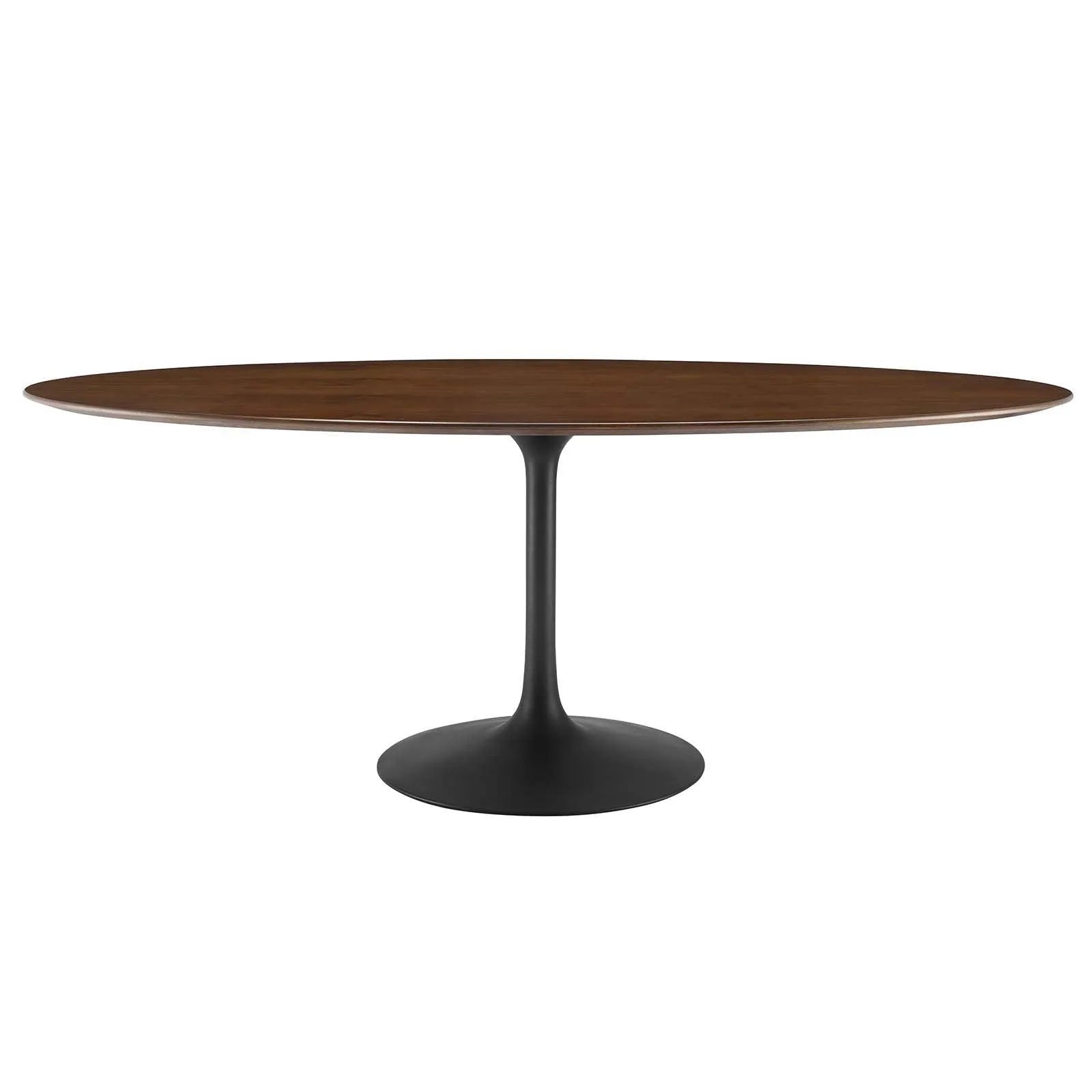 Modway Lippa 78" Oval Walnut Wood Grain Dining Table FredCo