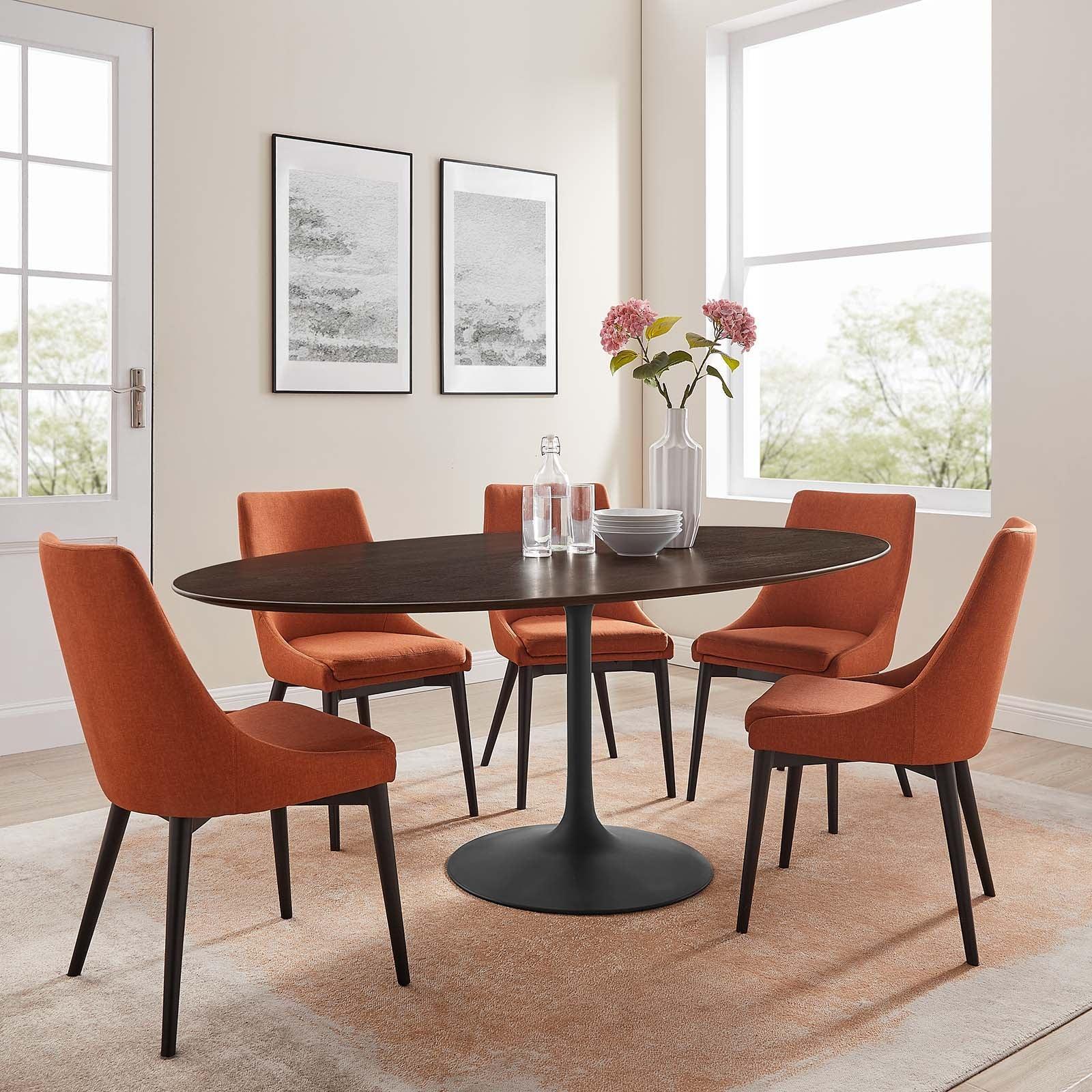 Modway Lippa 78" Oval Wood Grain Dining Table FredCo