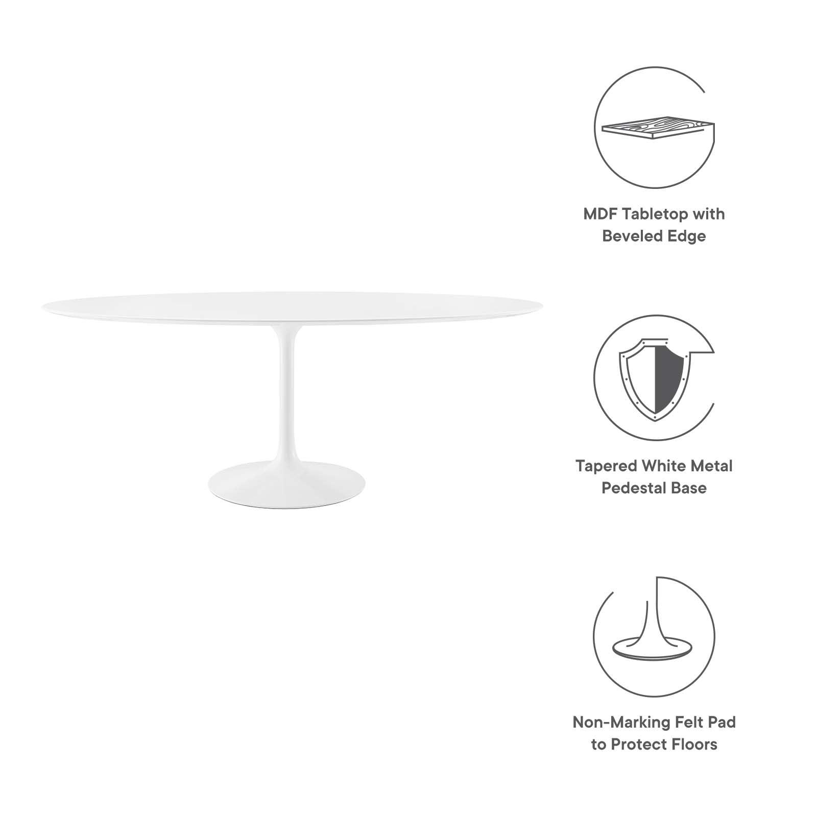 Modway Lippa 78" Oval Wood Top Dining Table FredCo