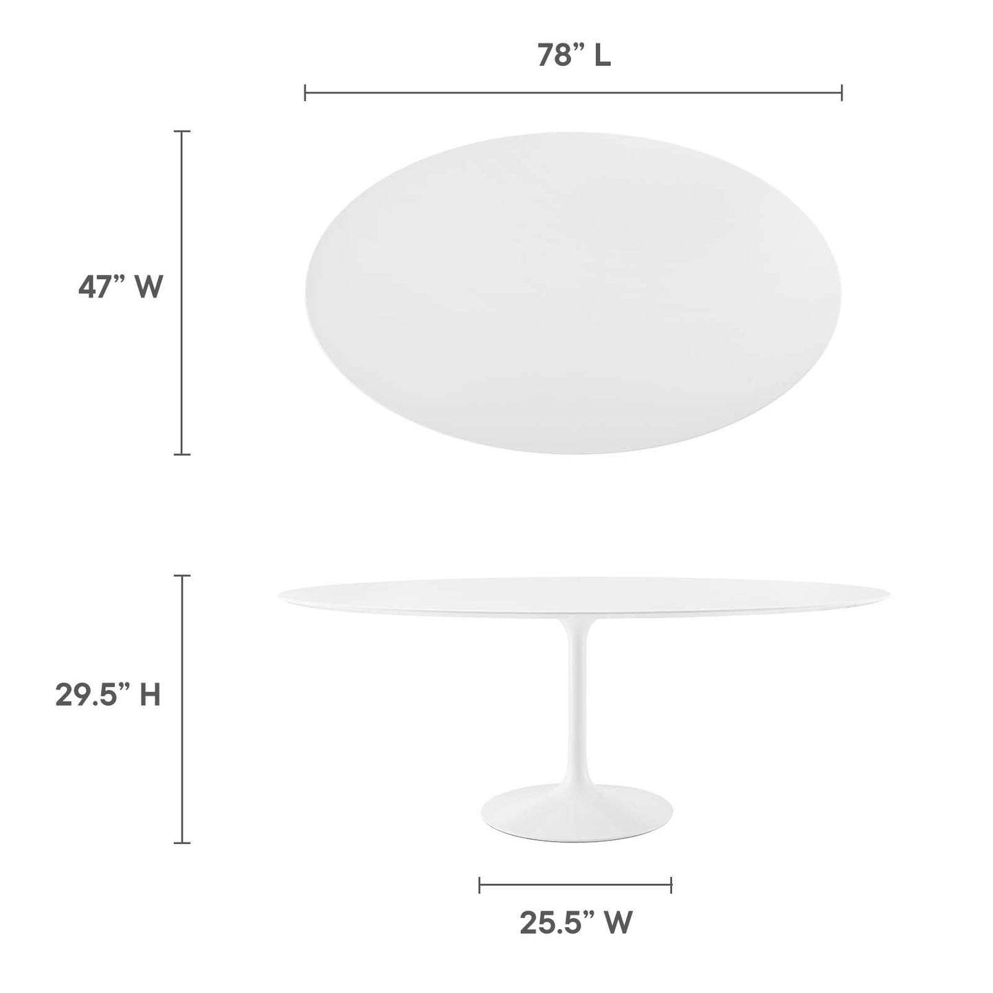 Modway Lippa 78" Oval Wood Top Dining Table FredCo