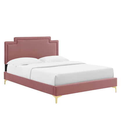 Modway Liva Performance Velvet King Bed FredCo