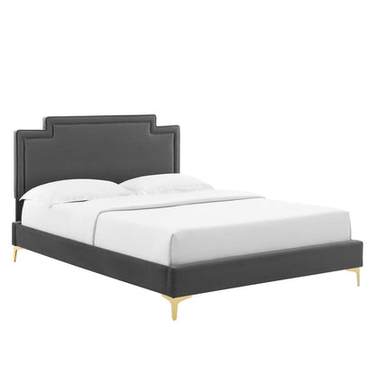 Modway Liva Performance Velvet Queen Bed FredCo