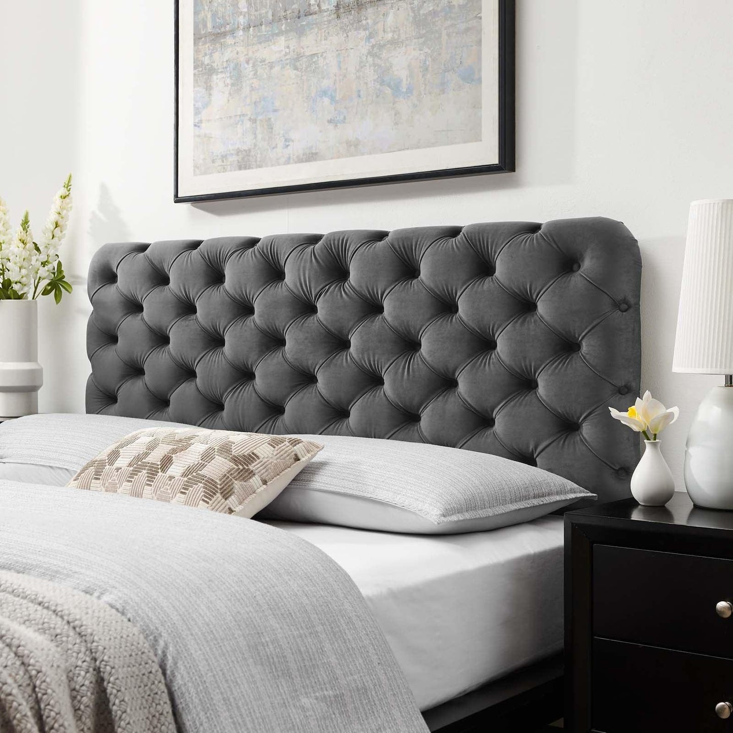Modway Lizzy Tufted Full/Queen Performance Velvet Headboard FredCo