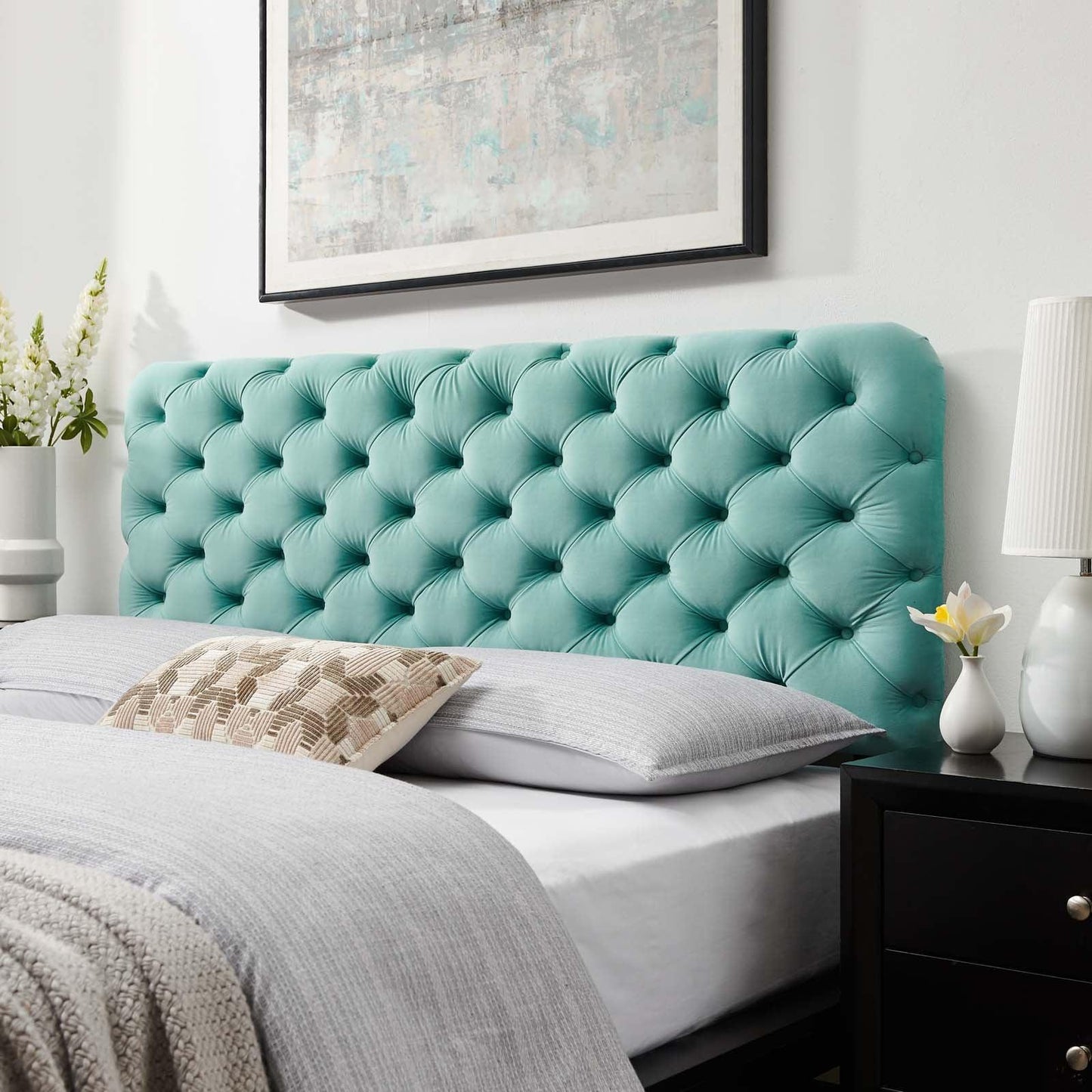 Modway Lizzy Tufted Twin Performance Velvet Headboard FredCo