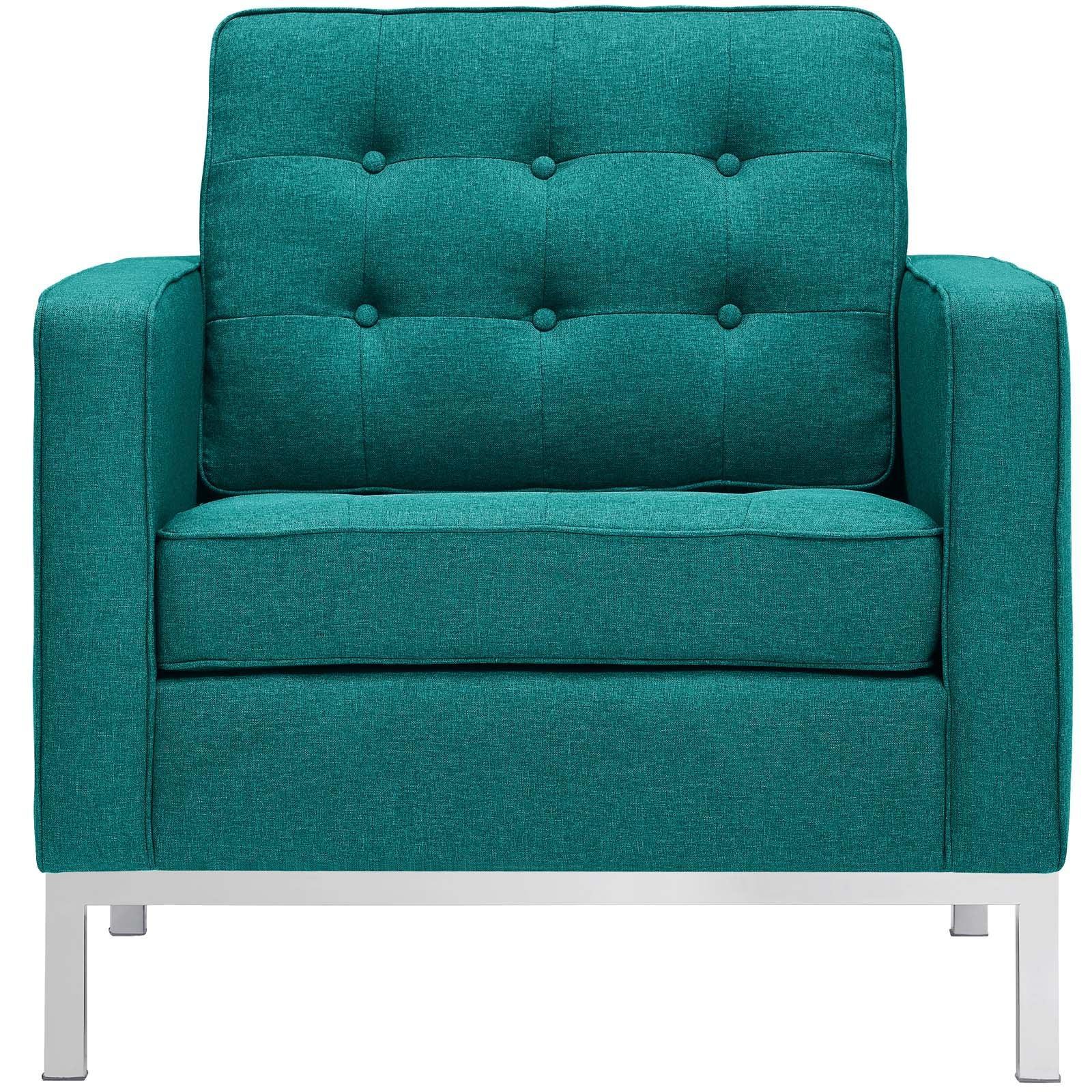 Modway Loft Armchairs Upholstered Fabric Set of 2 FredCo