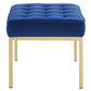 Modway Loft Gold Stainless Steel Leg Medium Performance Velvet Bench FredCo