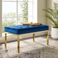 Modway Loft Gold Stainless Steel Leg Medium Performance Velvet Bench FredCo