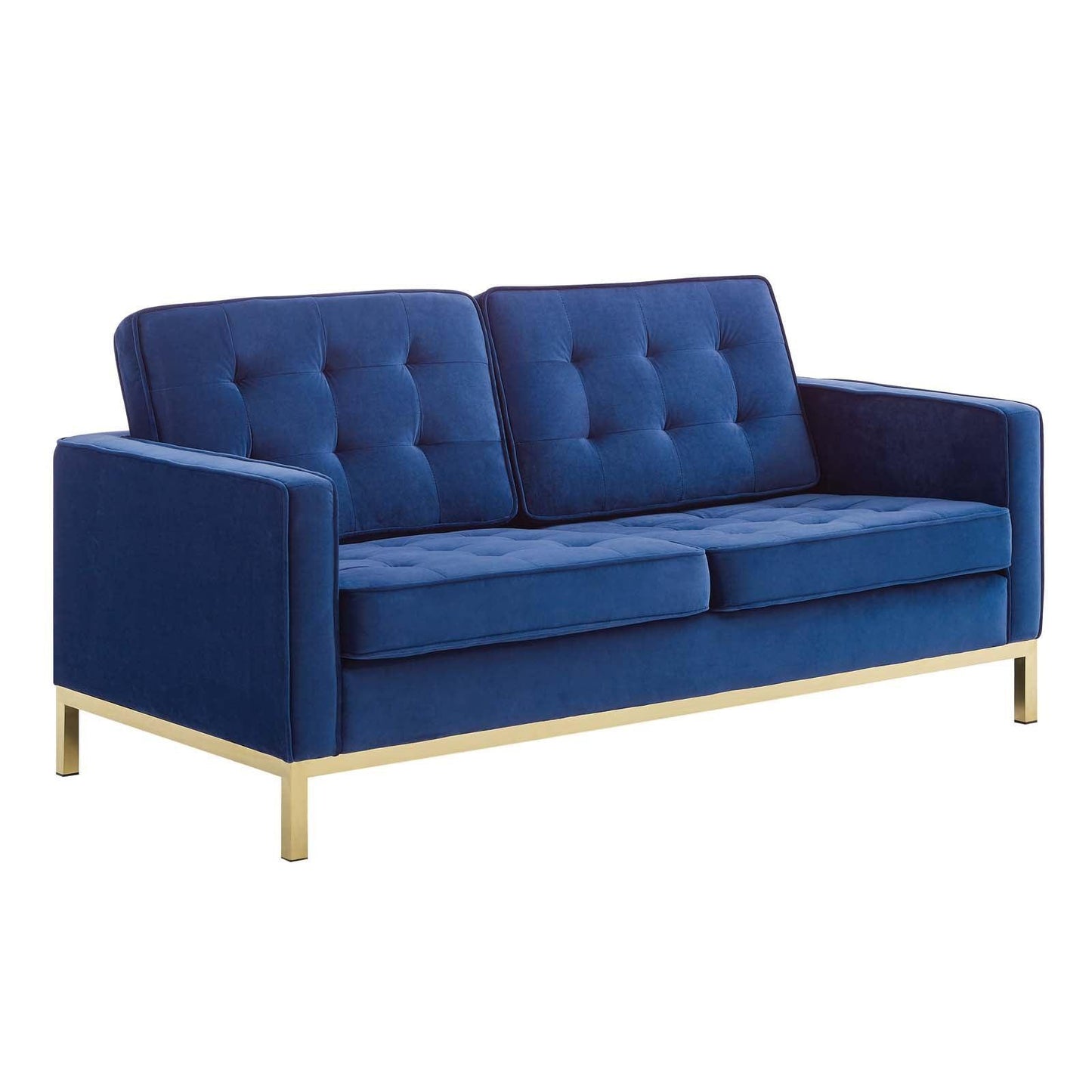 Modway Loft Gold Stainless Steel Leg Performance Velvet Loveseat FredCo
