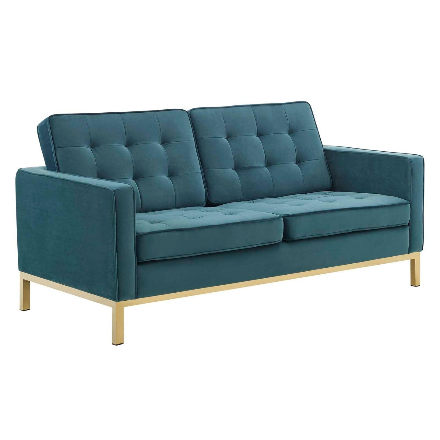 Modway Loft Gold Stainless Steel Leg Performance Velvet Loveseat FredCo