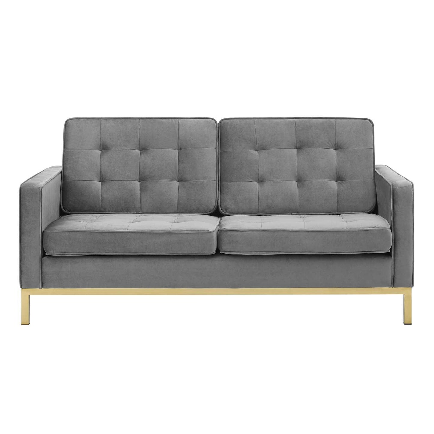 Modway Loft Gold Stainless Steel Leg Performance Velvet Loveseat FredCo
