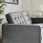 Modway Loft Gold Stainless Steel Leg Performance Velvet Loveseat FredCo
