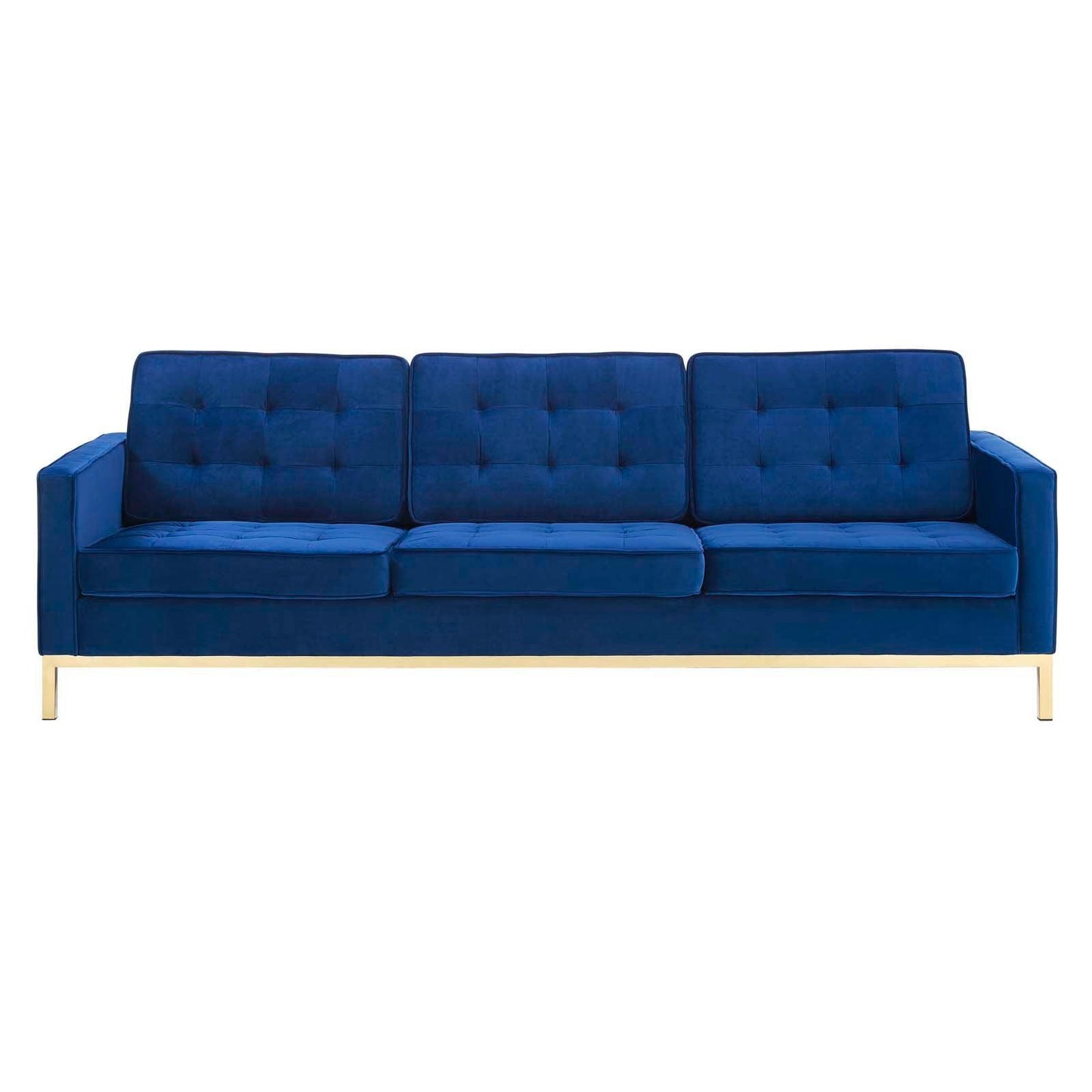 Modway Loft Gold Stainless Steel Leg Performance Velvet Sofa FredCo