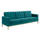 Modway Loft Gold Stainless Steel Leg Performance Velvet Sofa FredCo