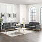 Modway Loft Gold Stainless Steel Leg Performance Velvet Sofa and Loveseat Set FredCo