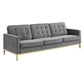 Modway Loft Gold Stainless Steel Leg Performance Velvet Sofa and Loveseat Set FredCo