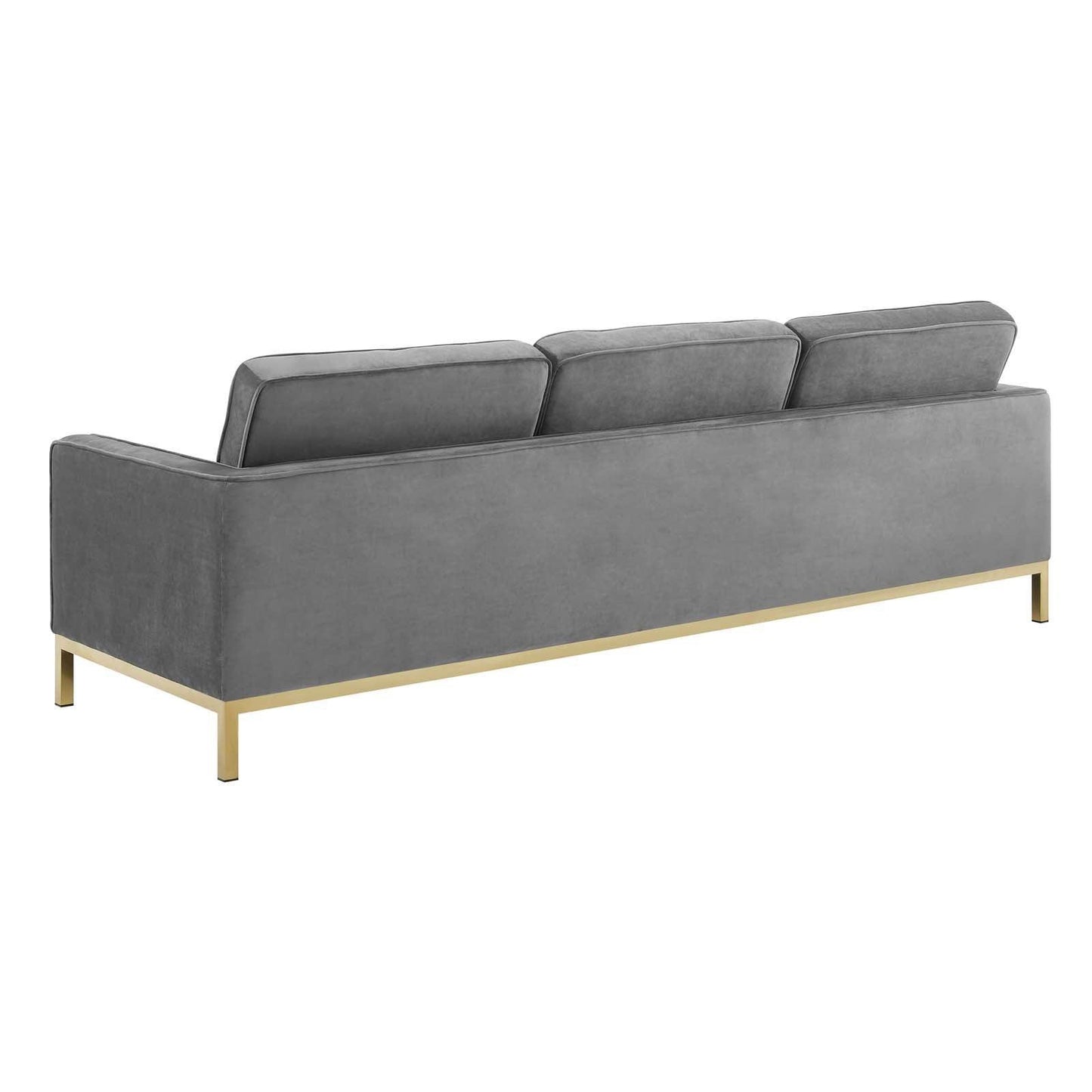 Modway Loft Gold Stainless Steel Leg Performance Velvet Sofa and Loveseat Set FredCo