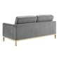 Modway Loft Gold Stainless Steel Leg Performance Velvet Sofa and Loveseat Set FredCo