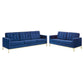 Modway Loft Gold Stainless Steel Leg Performance Velvet Sofa and Loveseat Set FredCo