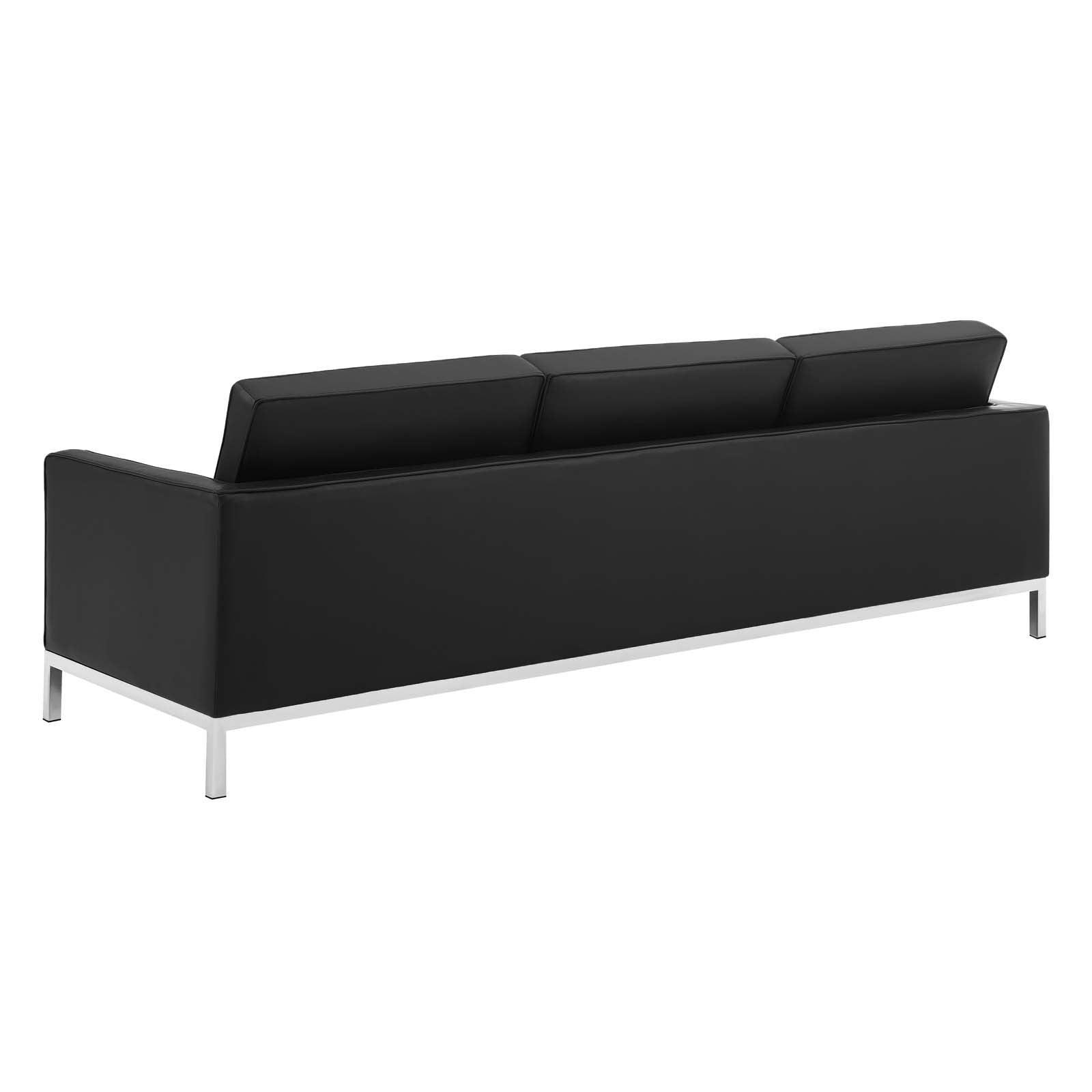 Modway Loft Tufted Upholstered Faux Leather 3 Piece Set FredCo