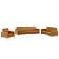 Modway Loft Tufted Upholstered Faux Leather 3 Piece Set FredCo