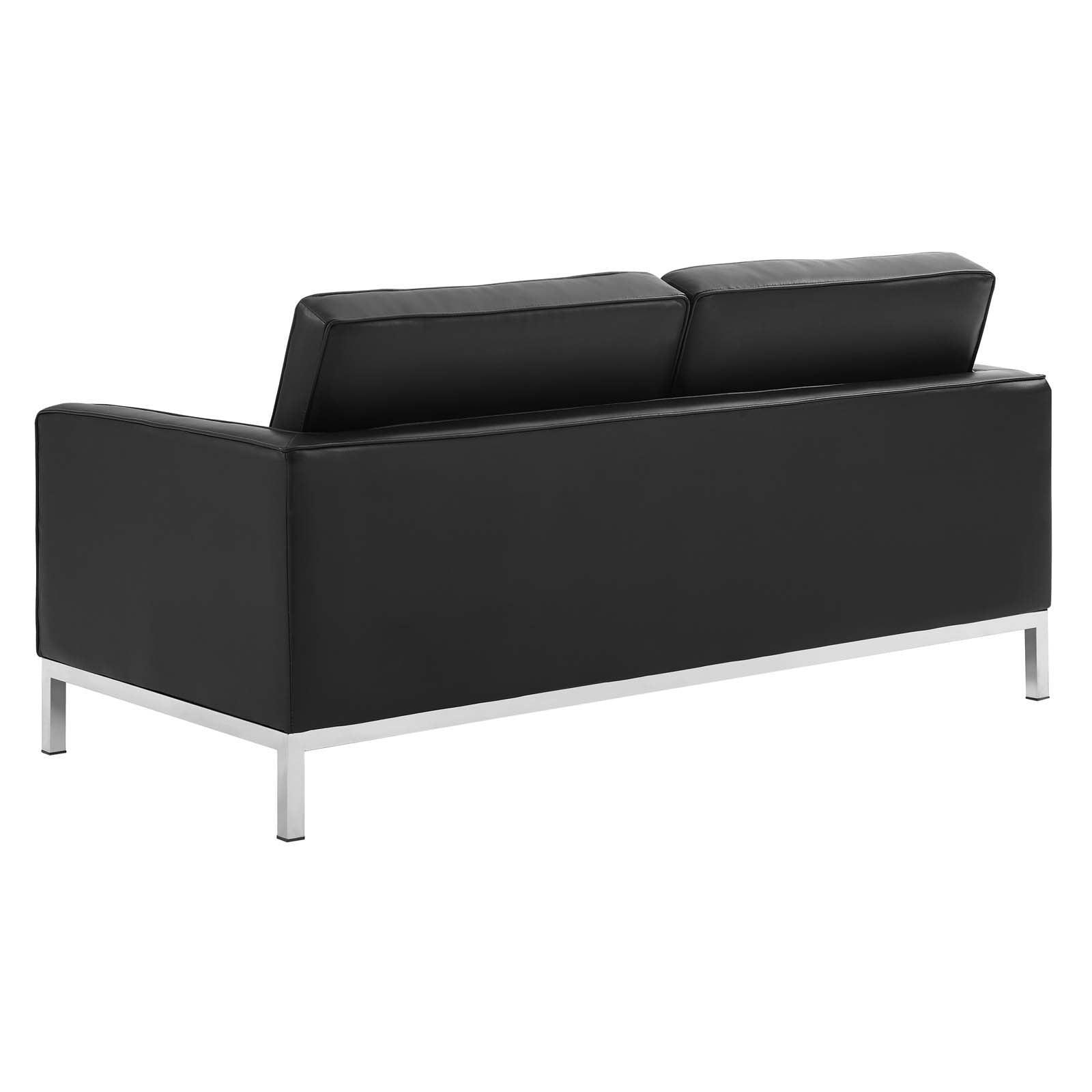 Modway Loft Tufted Upholstered Faux Leather 3 Piece Set FredCo