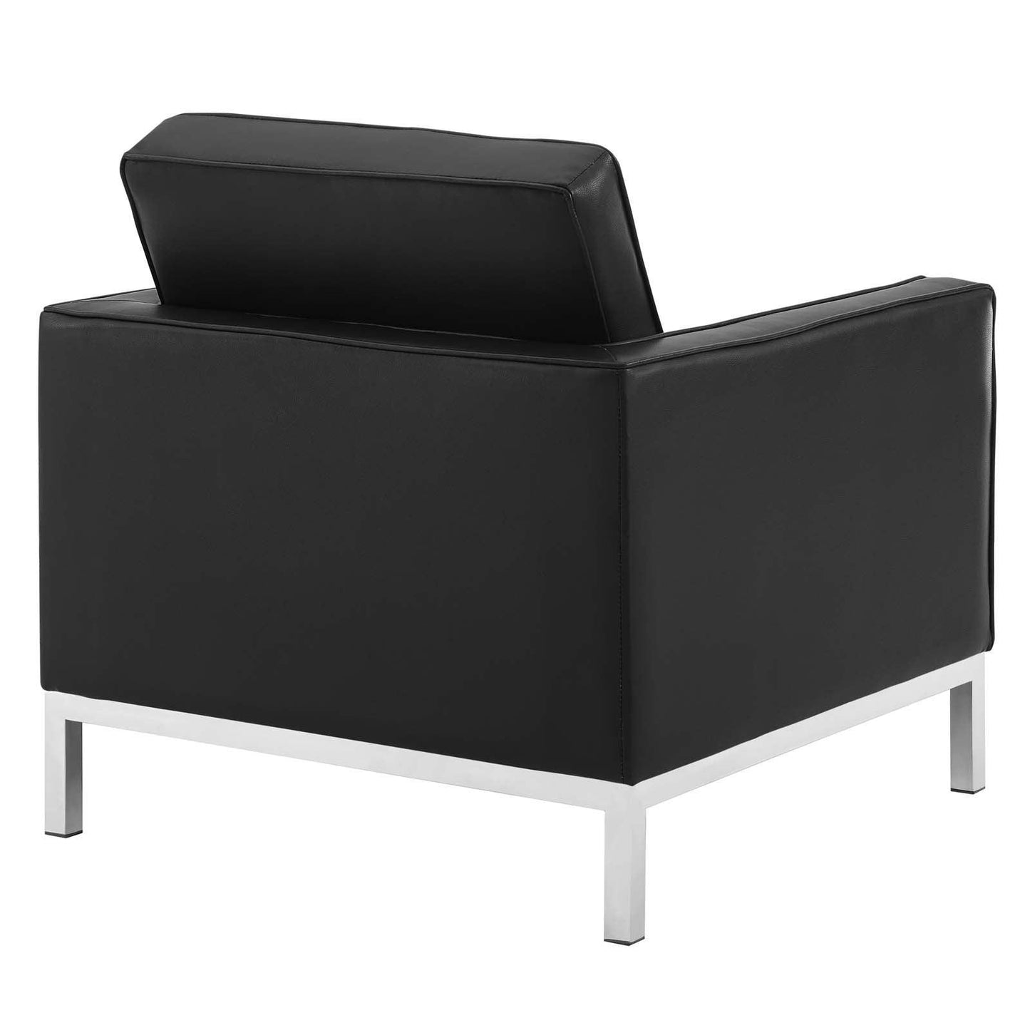 Modway Loft Tufted Upholstered Faux Leather Loveseat and Armchair Set FredCo