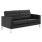 Modway Loft Tufted Upholstered Faux Leather Loveseat and Armchair Set FredCo